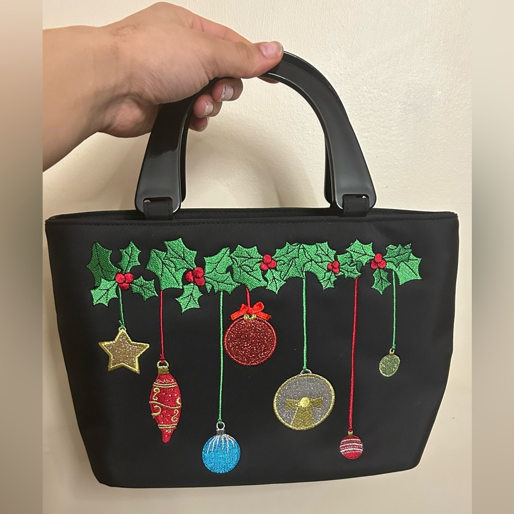 Brand new holiday embroidery holiday medium sized bag.